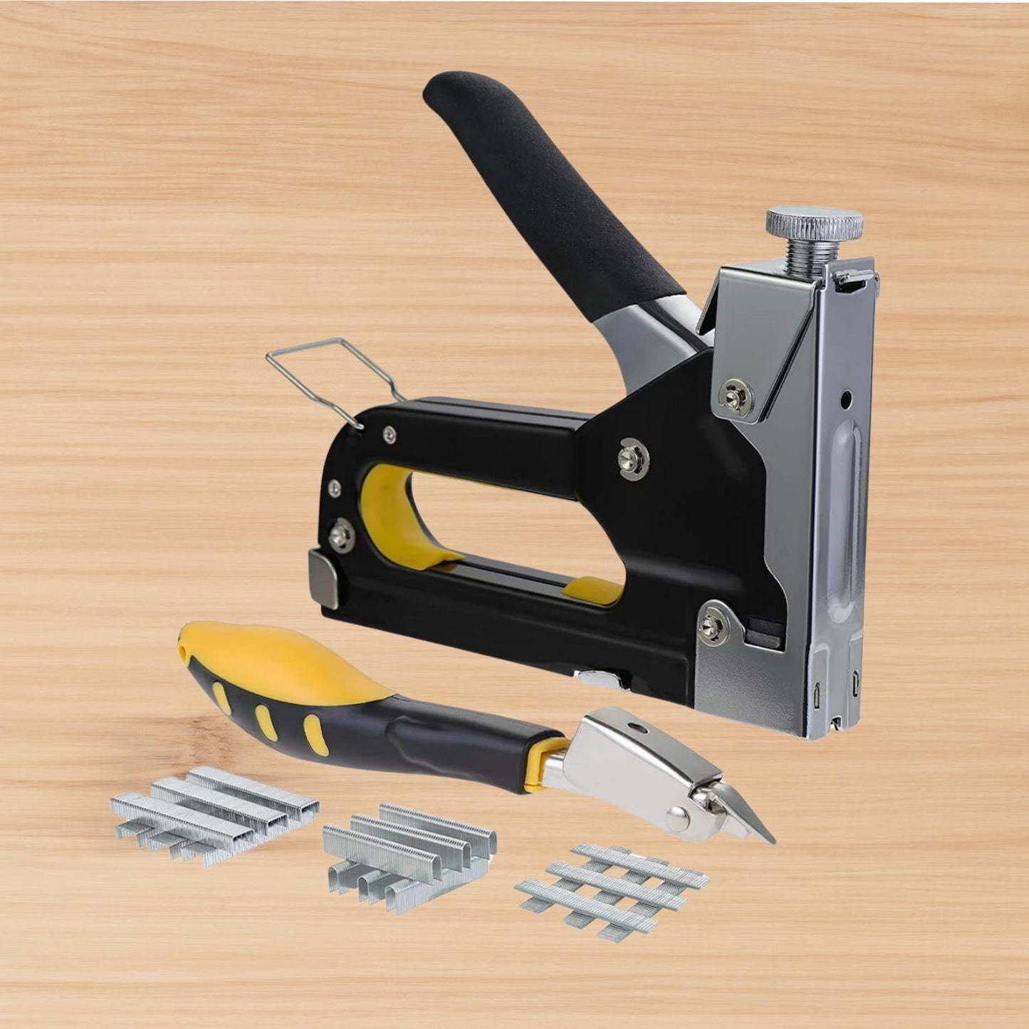 Grapadora industrial con extractor de clavos + 1000 clavos en forma de U