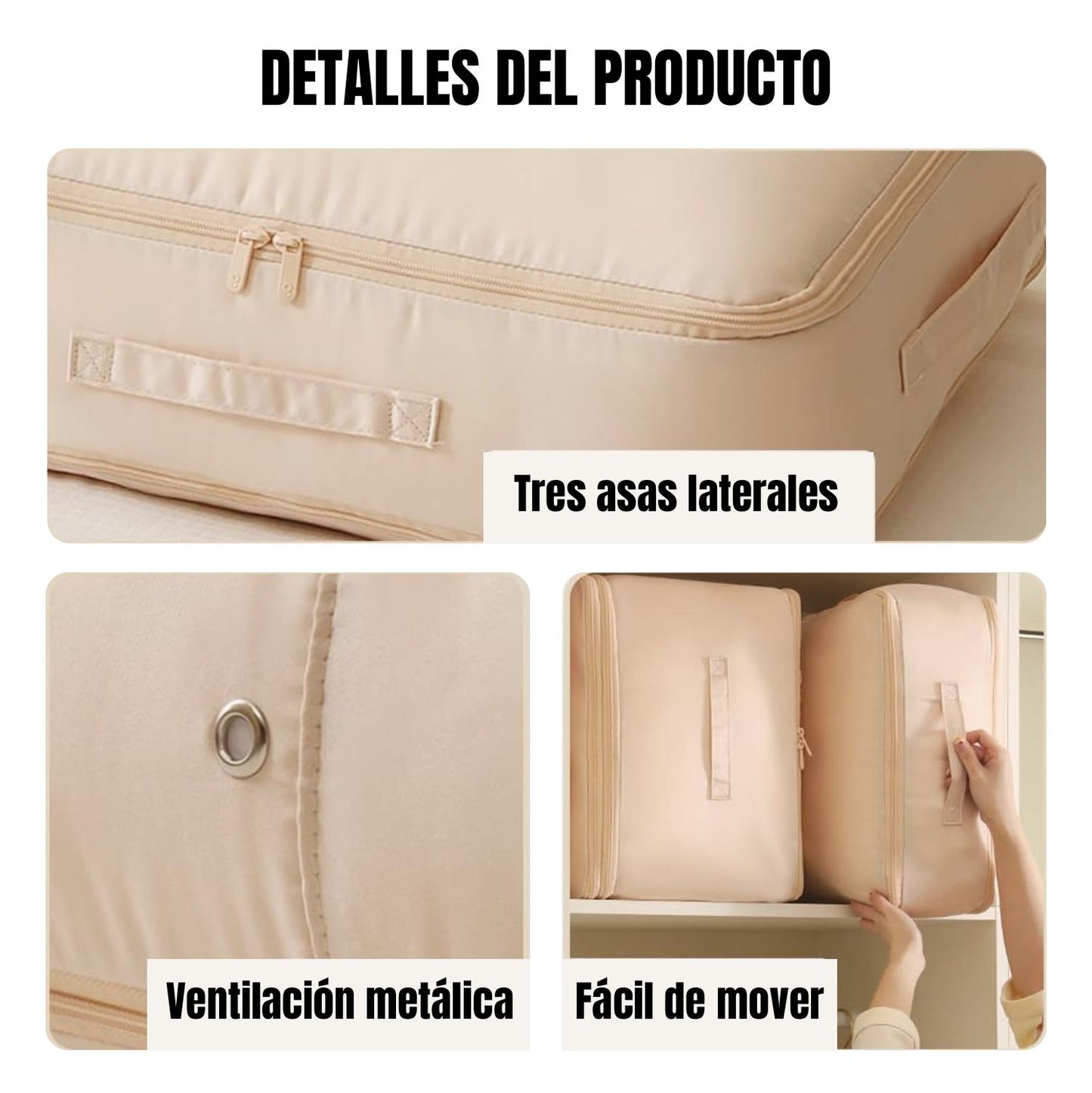 Bolsas Organizadoras de Compresión Automática para Edredones, Ropa, Mantas, Impermeables y a Prueba de Humedad (54x42x30cm)