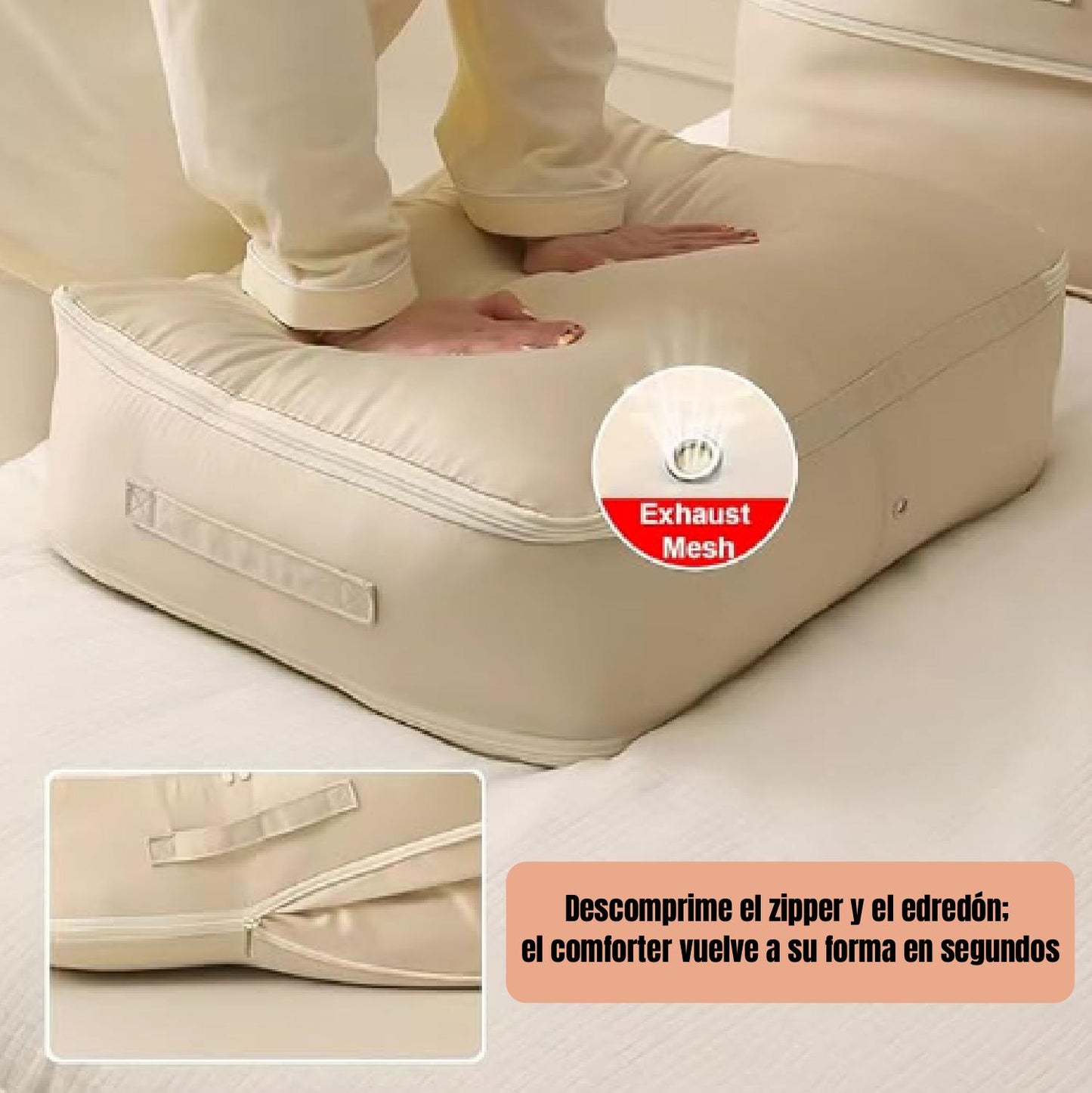Bolsas Organizadoras de Compresión Automática para Edredones, Ropa, Mantas, Impermeables y a Prueba de Humedad (54x42x30cm)