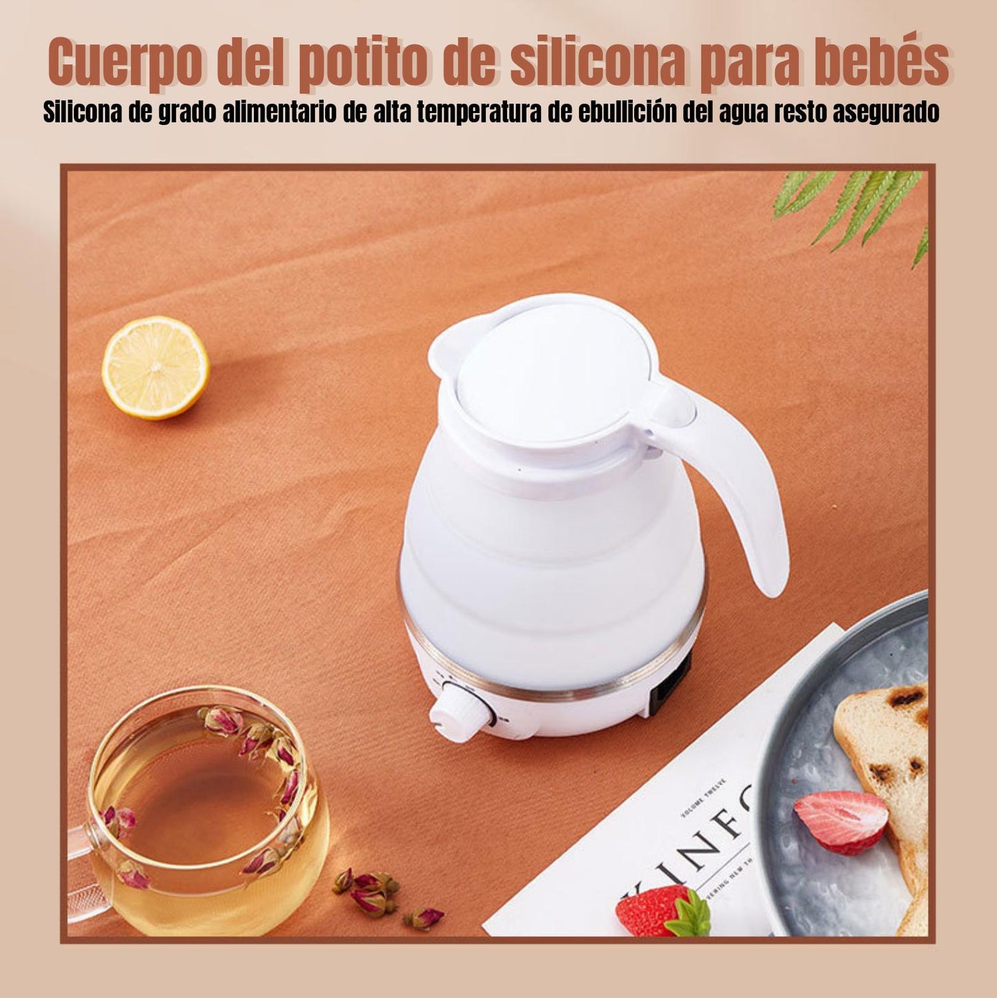 Hervidor Eléctrico Plegable De Viaje De 600ml, Ebullición Rápida, Diseño Portátil, Función Antisecado, Accesorio De Cocina