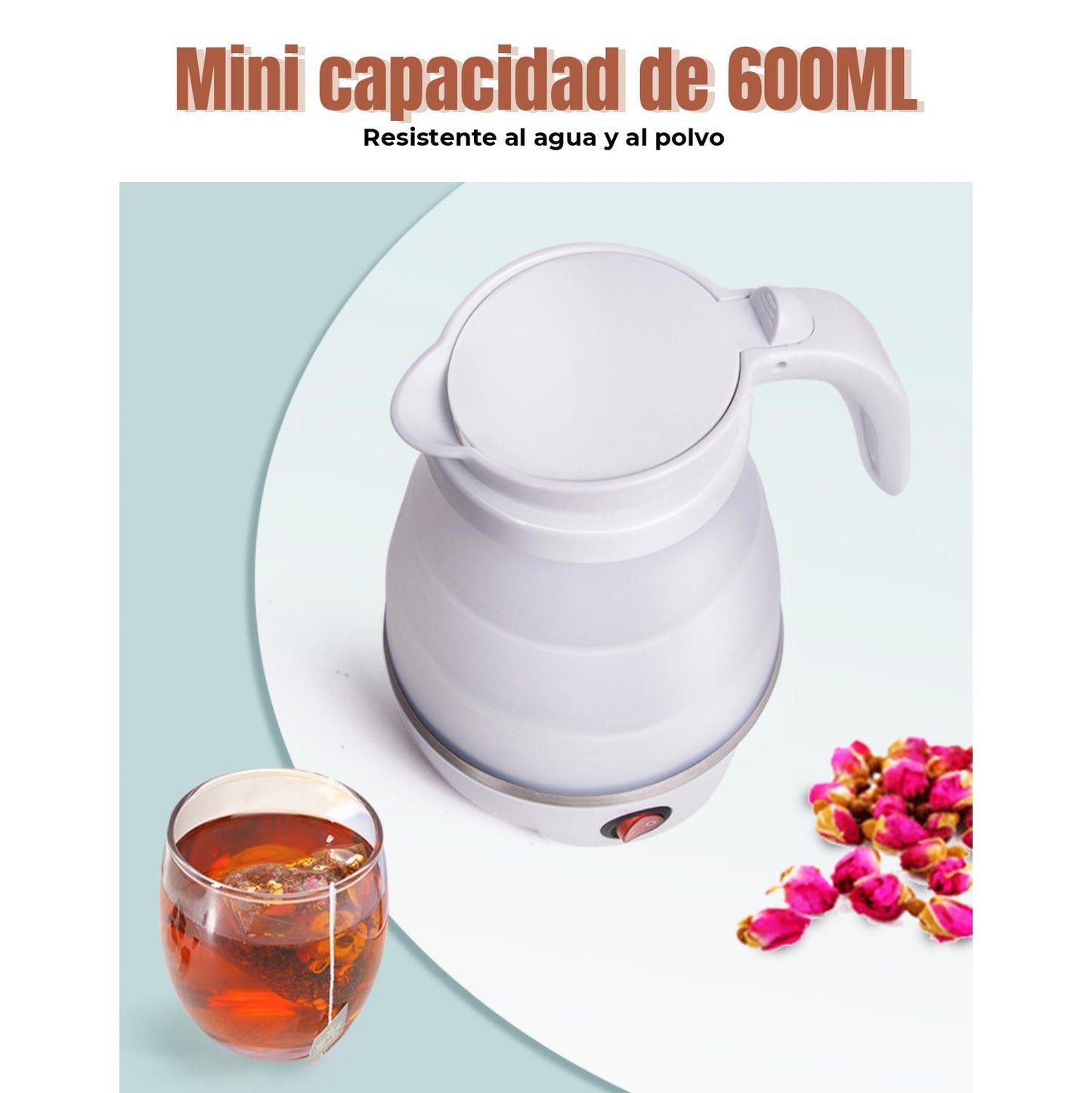 Hervidor Eléctrico Plegable De Viaje De 600ml, Ebullición Rápida, Diseño Portátil, Función Antisecado, Accesorio De Cocina