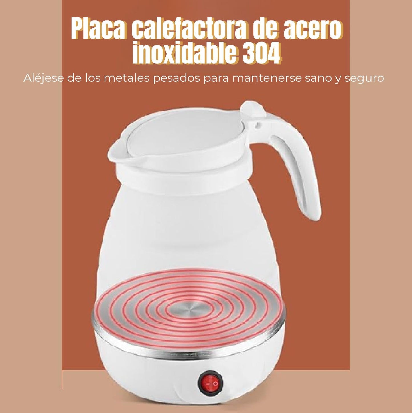Hervidor Eléctrico Plegable De Viaje De 600ml, Ebullición Rápida, Diseño Portátil, Función Antisecado, Accesorio De Cocina