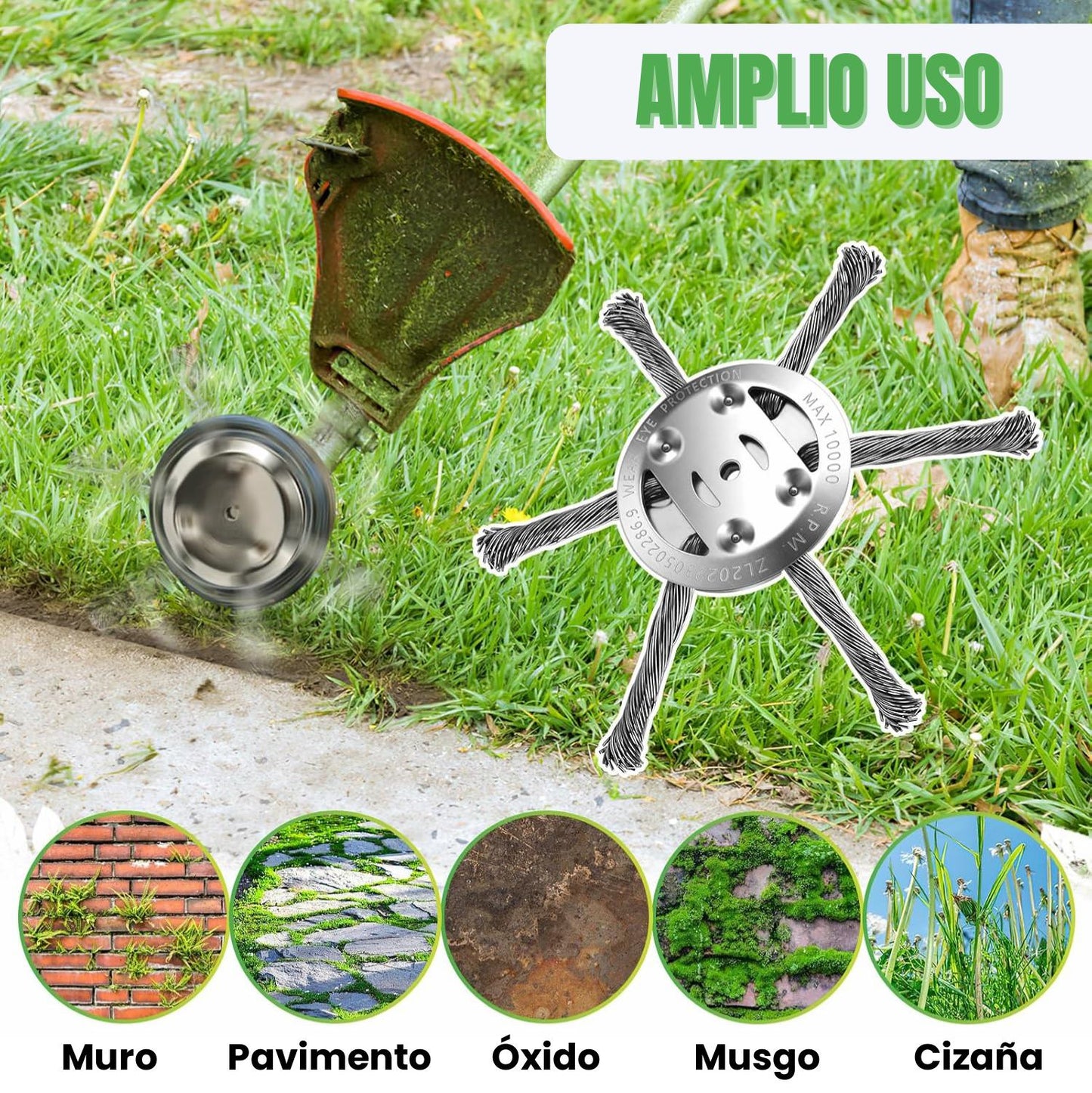 El Cabezal Del Cortacésped Tiene 6 Ramas Tejidas Con Alambre De Acero Resistente