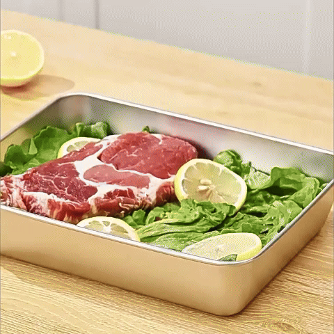Cajas de acero inoxidable 304 para alimentos (25 x 20 x 6 cm)