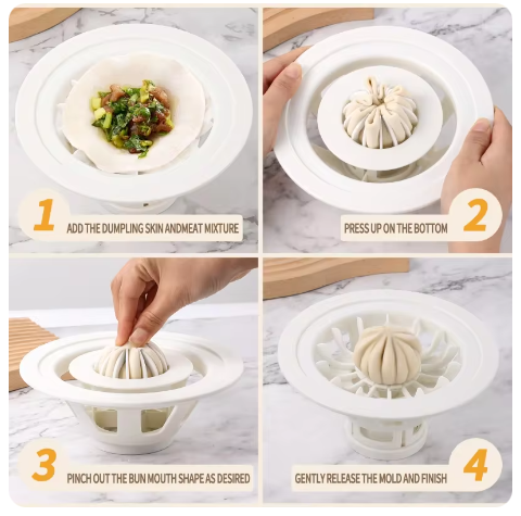 Máquina para hacer Baozi,Molde para hacer Dumpling Gadget de plástico para cocina Herramienta para preparar Bao Buns caseros Exploración culinaria