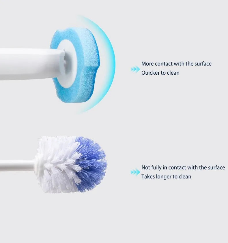 Escobillero Desechable Con Juego De Cabezales De Recambio, Artefacto De Limpieza Para Inodoros De Cuclillas De Pared