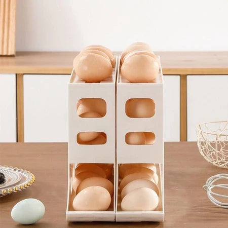 La bandeja para huevos de plástico enrollable automática de 4 niveles que ahorra espacio
