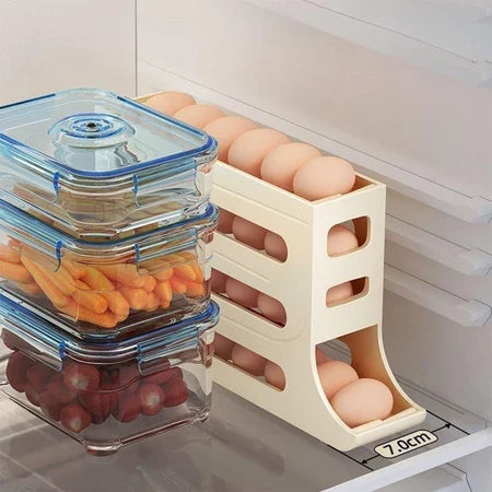 La bandeja para huevos de plástico enrollable automática de 4 niveles que ahorra espacio