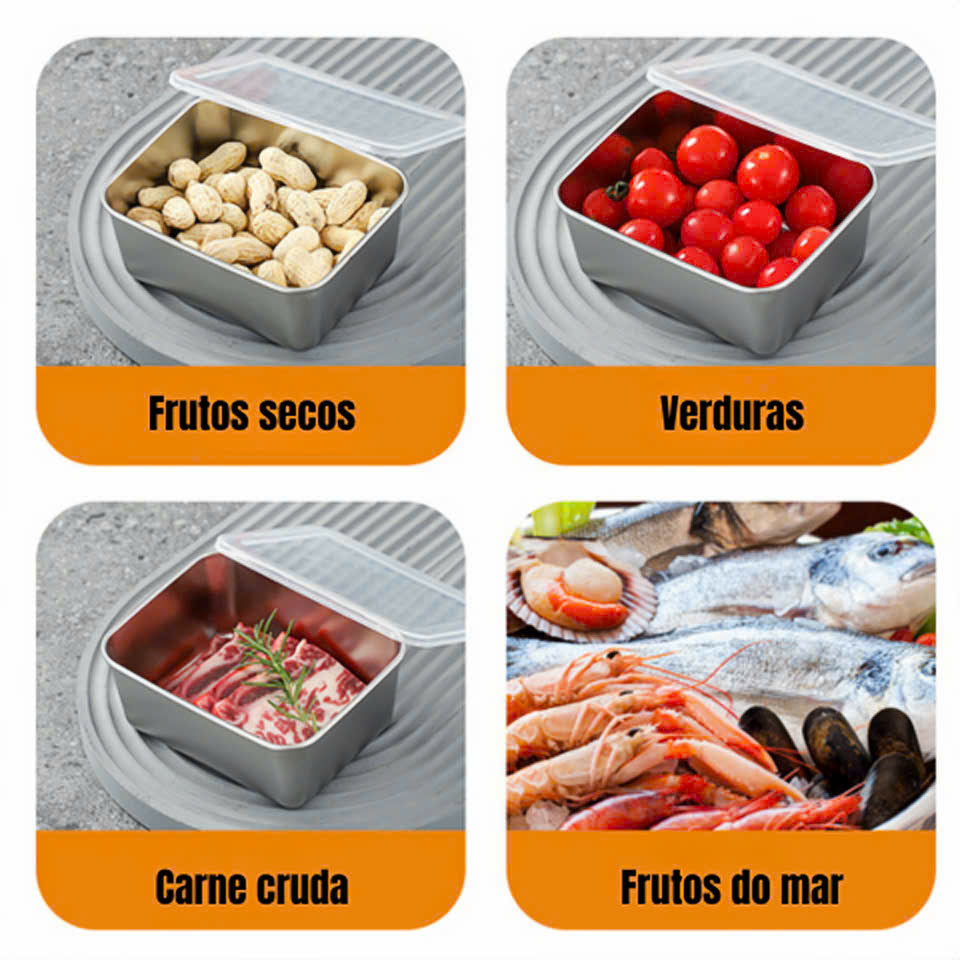 Caja de acero inoxidable 304 para alimentos – Compacta, hermética y duradera (13×10×5 cm)