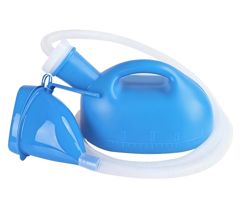 Urinario médico de gran capacidad con tubo largo para ancianos, pacientes encamados, viajeros