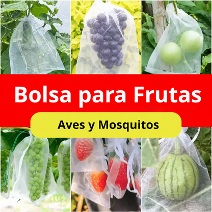 Sacos de malla transpirables y reutilizables para la protección de frutas y verduras – Protege contra insectos, moscas de la fruta y aves