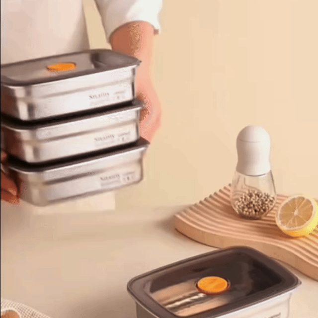 Recipiente de Alimentos de Acero Inoxidable 316 Premium - Sellado al Vacío, Antibacteriano y Máxima Seguridad