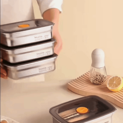 Recipiente de Alimentos de Acero Inoxidable 316 Premium - Sellado al Vacío, Antibacteriano y Máxima Seguridad