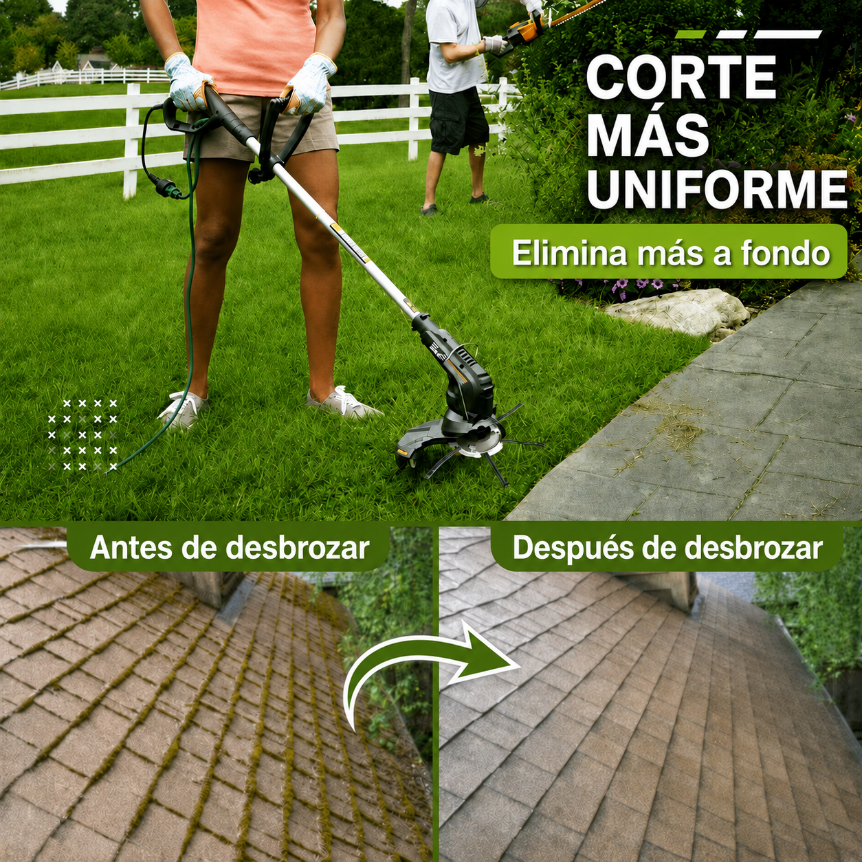Cabezal Desbrozador de 6 Brazos de Acero Trenzado, Resistente y Potente contra las Malas Hierbas Más Difíciles