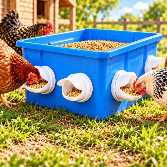 Puerta de alimentación automática para gallinas y patos, compatible con todo tipo de cubos – Incluye broca y sierra de corona