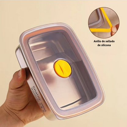Recipiente Hermético de Acero Inoxidable 316 Premium – Sellado al Vacío, Antibacteriano y Seguro