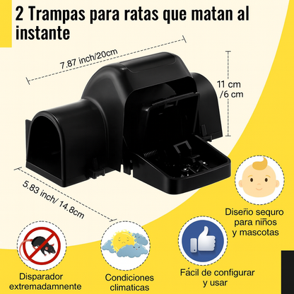 Trampas Para Ratas – Trampa De Túnel Segura Para Niños Y Mascotas, Trampa De Resorte Para Ratones, Para Uso En Interiores Y Exteriores