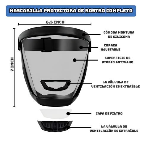 Protector Facial Integral Multiuso - La Protección Total Para Tu Rostro Con Un Diseño Ultraligero