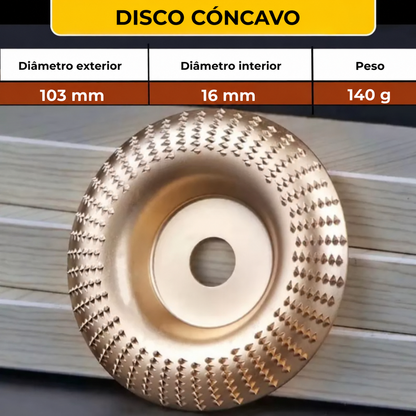 Juego de 3 discos de desbaste para madera ( Acero al carbono · Plano, cóncavo e inclinado )