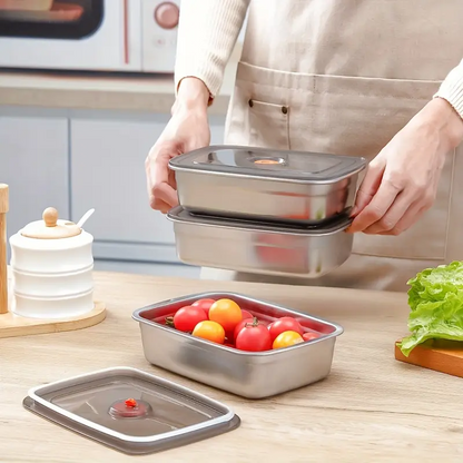 Bandeja de acero inoxidable 316 – Una solución segura y práctica para conservar los alimentos (19x14x6cm)