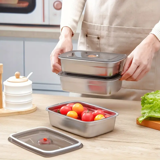 Bandeja de acero inoxidable 316 – Una solución segura y práctica para conservar los alimentos (19x14x6cm)