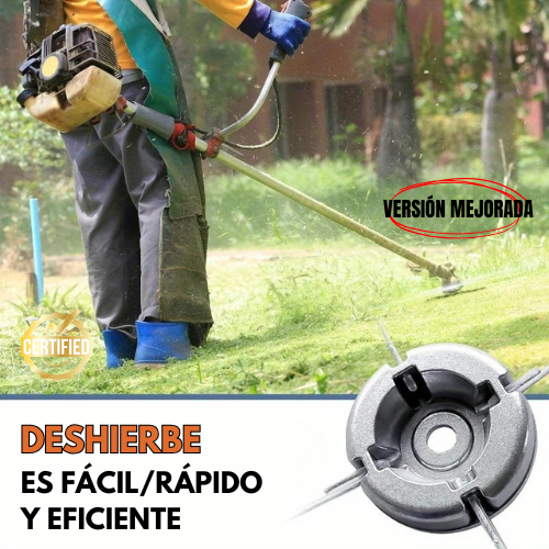 (10 Cables De Acero GRATIS 🎁) Cabezal De Desbrozadora Universal Con 4 Cables De Acero - Acople Metálico Para Desbrozadoras Y Cortacéspedes