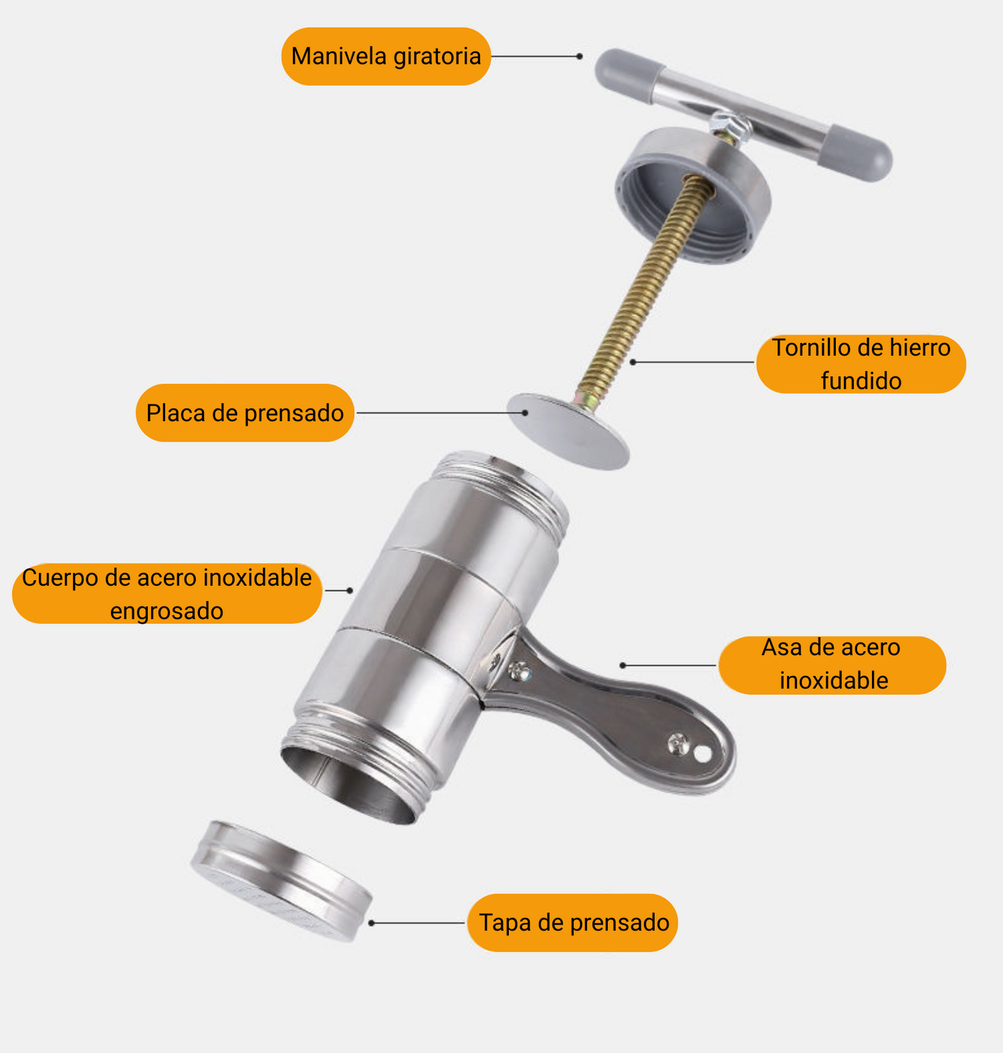 Máquina manual de acero inoxidable para hacer fideos/pasta