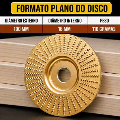 Set De 3 Discos De Desbaste De Acero Al Carbono Para Madera (Plano – Curvo – Inclinado)