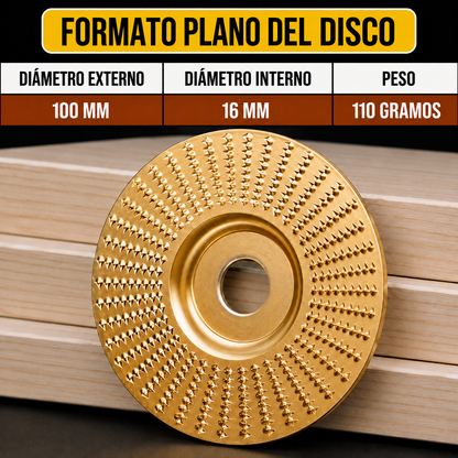 Set De 3 Discos De Desbaste De Acero Al Carbono Para Madera (Plano – Curvo – Inclinado)