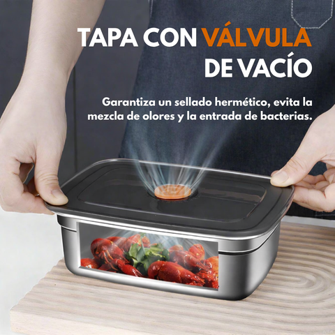 Contenedor de Acero 316: Sellado al Vacío Instantáneo y Antiderrame (Modelo 2026)