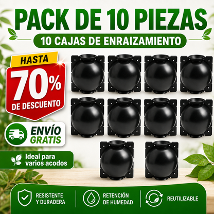 Caja de Enraizamiento para Acodo Aéreo – Pack de 10 Reutilizable para Propagación de Plantas