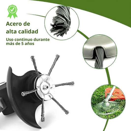 El cabezal del cortacésped tiene 6 ramas tejidas con alambre de acero resistente
