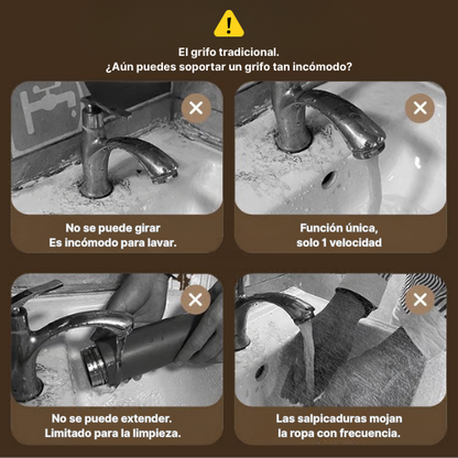 Grifo De Lavabo De Latón Plegable Con Una Sola Manija, Que Gira 360° Para Agua Caliente Y Fría, De Color Gris Oscuro E Incluye La Tubería De Agua