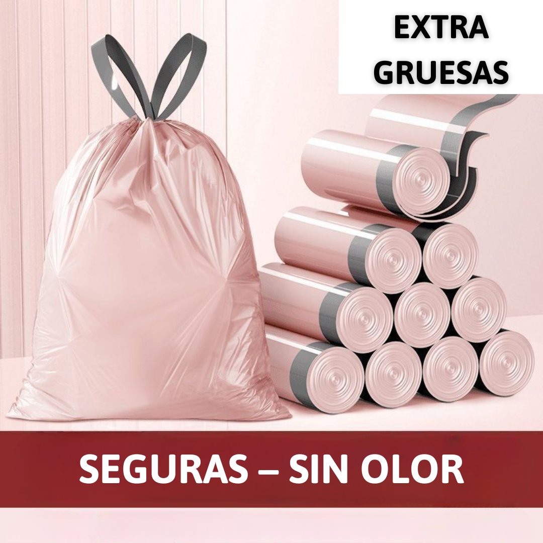 Bolsa de Basura Iceberry con Cordón – Gruesa, Impermeable y Antiodorante