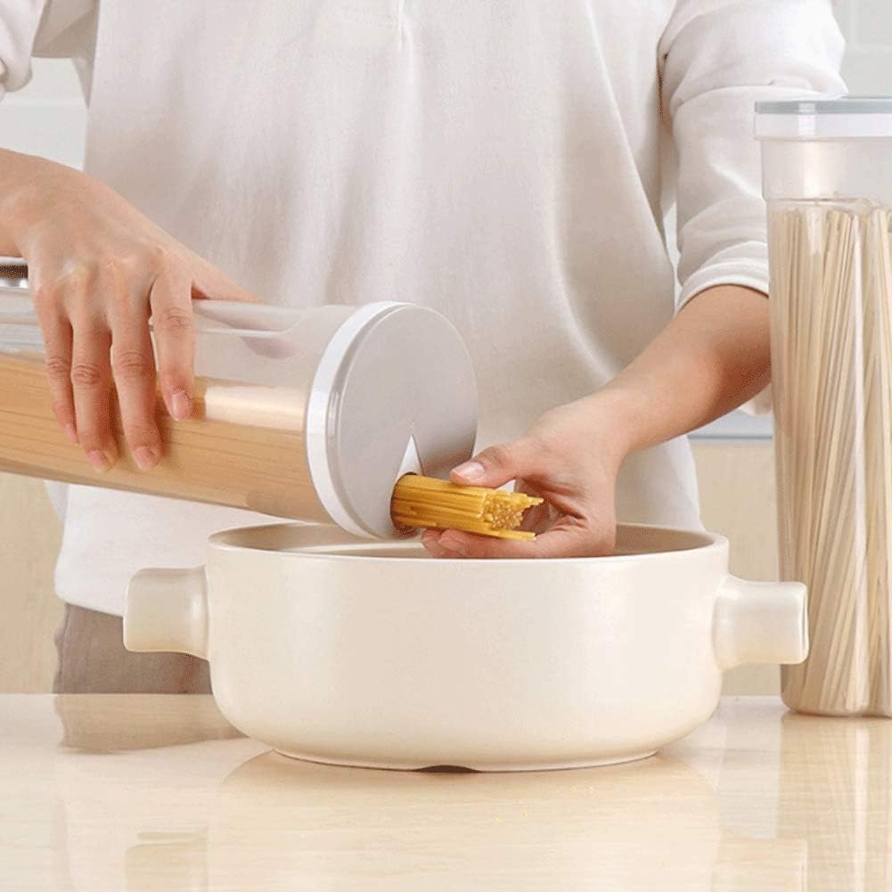 Contenedor de almacenamiento para espaguetis, cereales y otros alimentos, hecho de plástico PP5 de alta calidad y diseño versátil