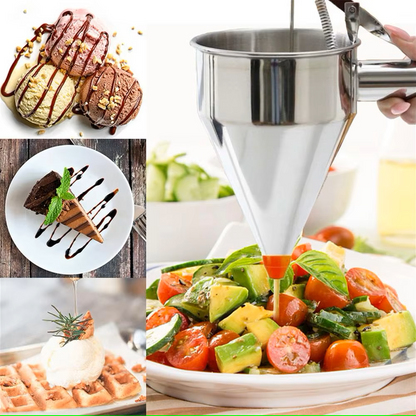 Dispensador De Masa De Acero Inoxidable Con Mango Y Soporte