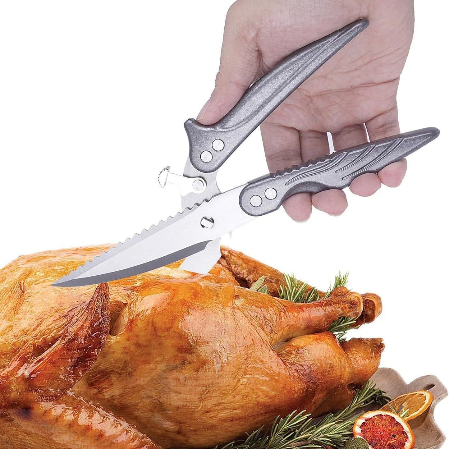 Tijeras Desmontables Para Cortar Huesos De Pollo, Tijeras De Cocina Multifuncionales De Acero Inoxidable, Afiladas Y Resistentes (Color Plata)