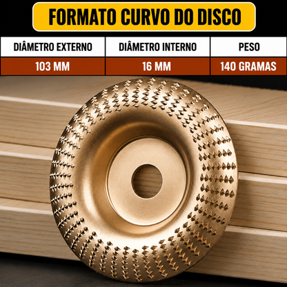 Set De 3 Discos De Desbaste De Acero Al Carbono Para Madera (Plano – Curvo – Inclinado)
