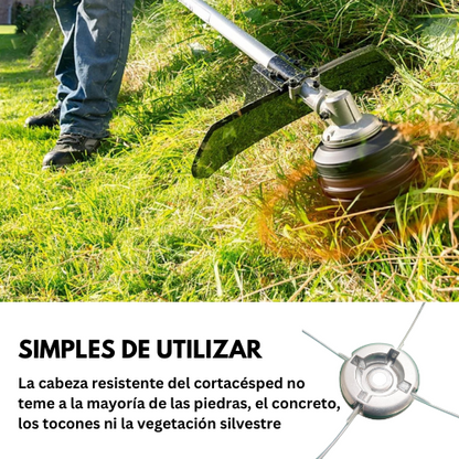 (10 Cables De Acero GRATIS 🎁) Cabezal De Desbrozadora Universal Con 4 Cables De Acero - Acople Metálico Para Desbrozadoras Y Cortacéspedes