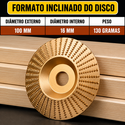 Set De 3 Discos De Desbaste De Acero Al Carbono Para Madera (Plano – Curvo – Inclinado)