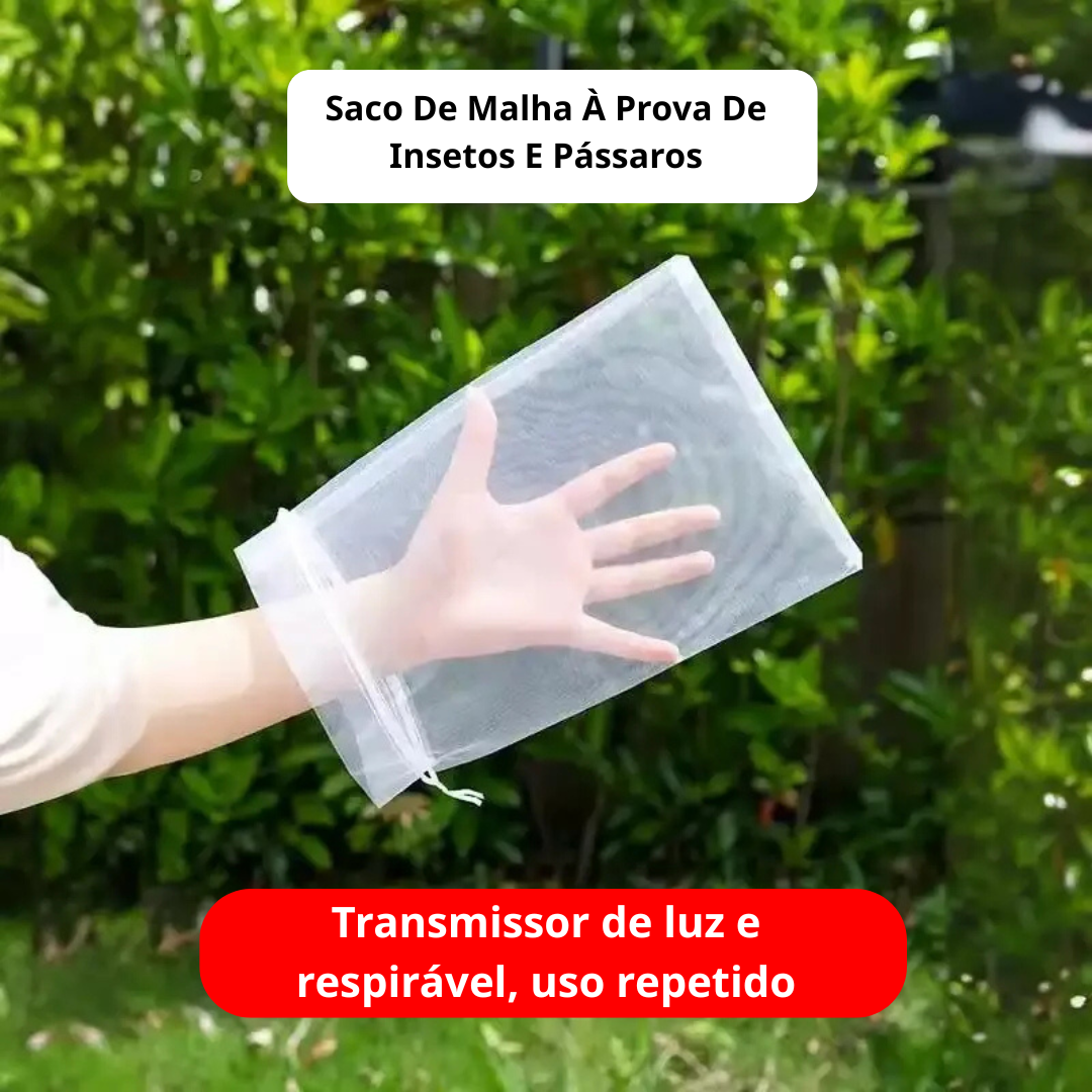 Sacos De Malha Respiráveis Reutilizáveis Para Proteção De Frutas E Vegetais – Proteja Contra Insetos, Moscas-Das-Frutas E Pássaros