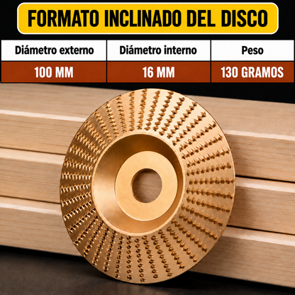 Set De 3 Discos De Desbaste De Acero Al Carbono Para Madera (Plano – Curvo – Inclinado)