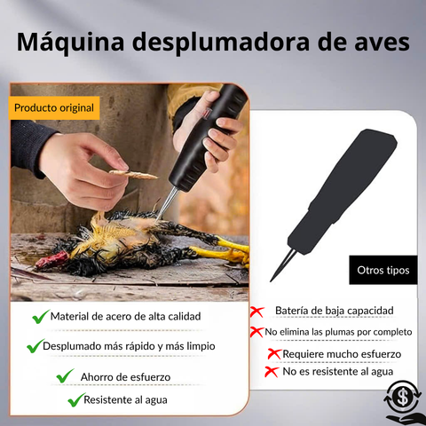 Desplumadora portátil para aves – elimina todas las plumas en pocos minutos