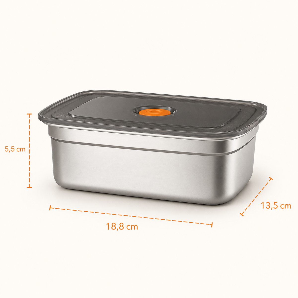 Recipiente Grande Para Alimentos Al Vacío De Acero Inoxidable Antibacteriano De 1000ml