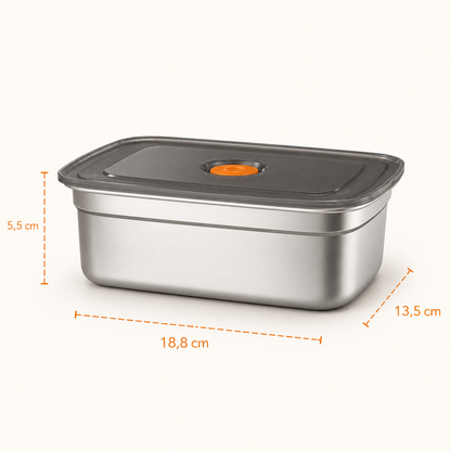 Recipiente Grande Para Alimentos Al Vacío De Acero Inoxidable Antibacteriano De 1000ml