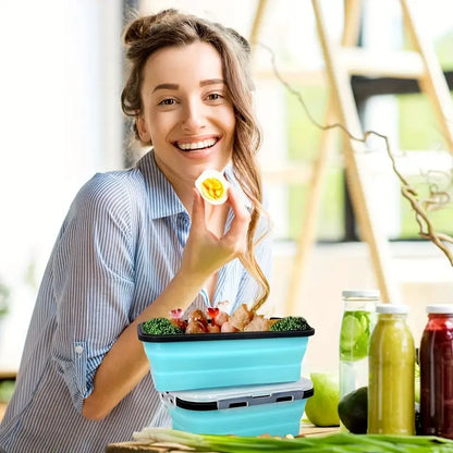 Juego de recipientes de silicona plegables para alimentos