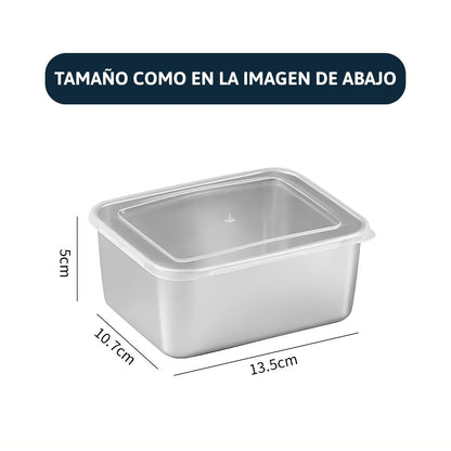 Bandeja Mini de Acero Inoxidable Estilo Japonés (13x10x5 cm)