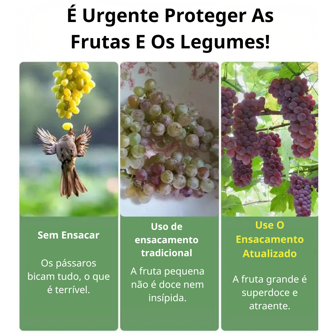 Sacos De Malha Respiráveis Reutilizáveis Para Proteção De Frutas E Vegetais – Proteja Contra Insetos, Moscas-Das-Frutas E Pássaros