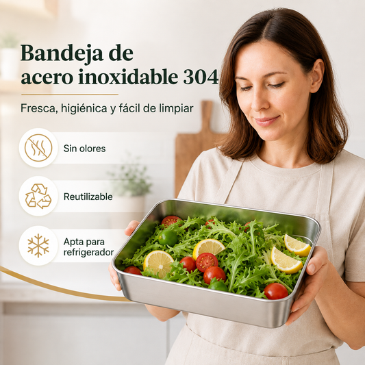 Contenedor de Alimentos de Acero Inoxidable 304 con Tapa Hermética – Frescura Más Duradera, Sin Olores ni Desperdicios