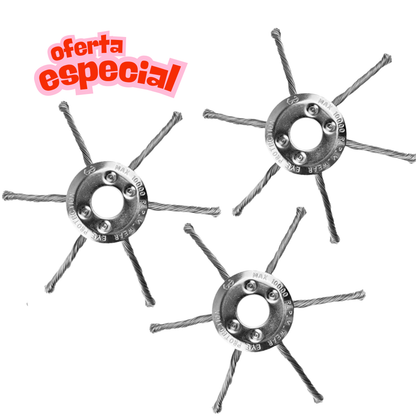 El cabezal del cortacésped tiene 6 ramas tejidas con alambre de acero resistente